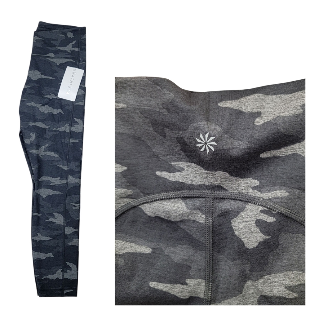 NWT Athleta Ultimate Camo 7/8 Tights Grey Athletic Workout Leggings Women’s M - Picture 11 of 17